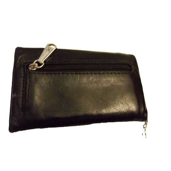 Hobo Small Wallet + Attached Keychain Black Leather - Picture 2 of 7